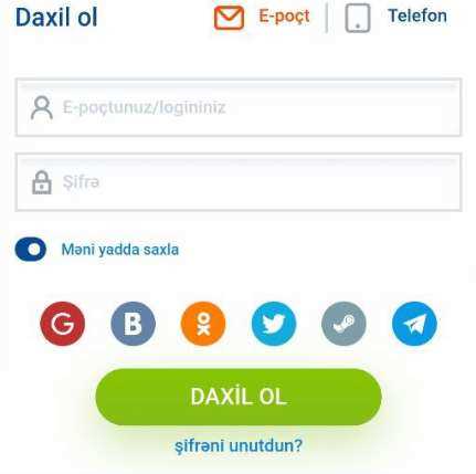 Şəxsi hesabın funksionallığı